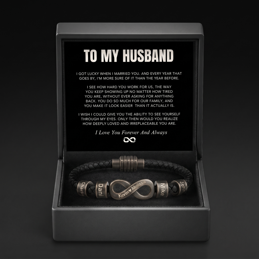 Infinity Name Bracelet - For the Man Who Holds Us Together