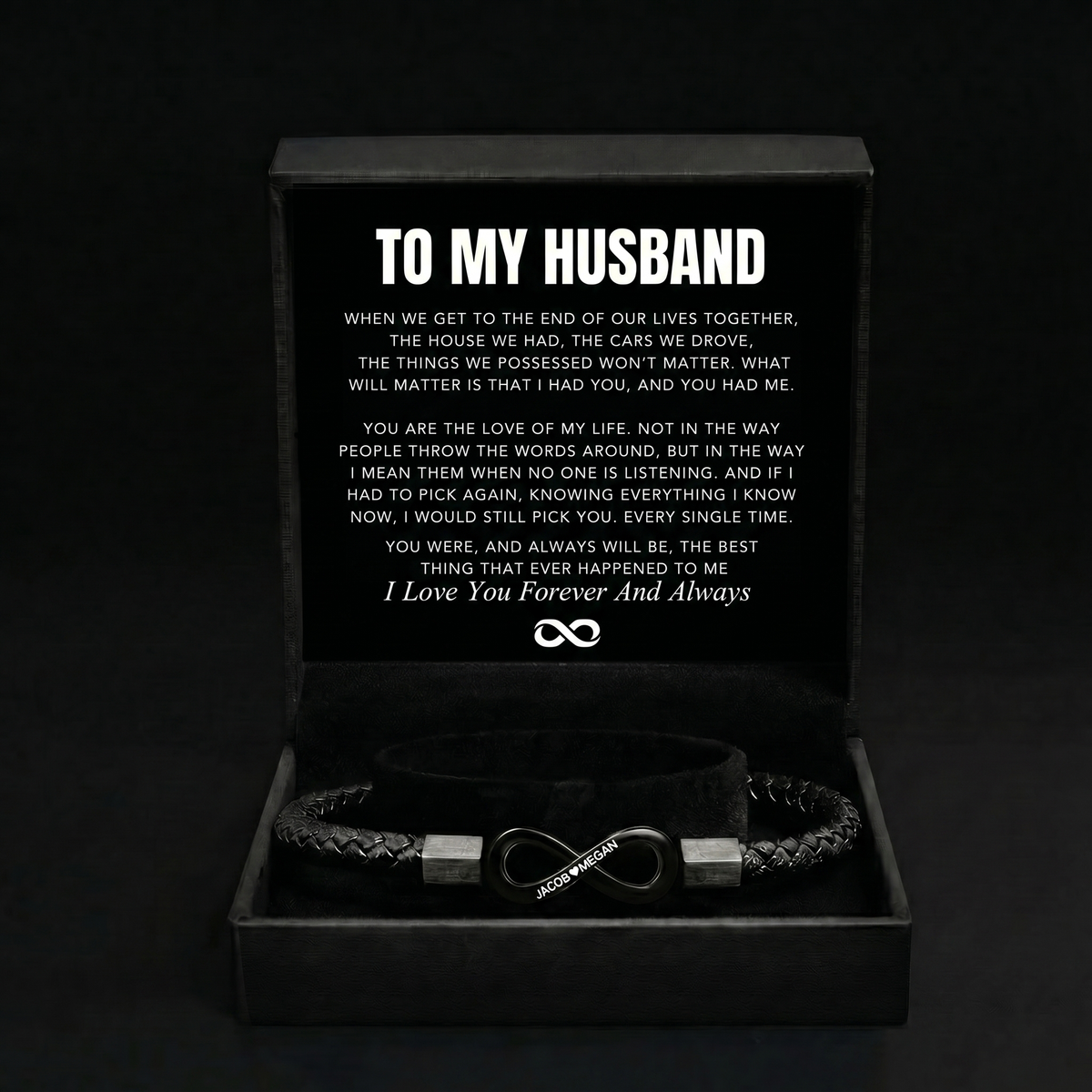 "To My Man" - Infinity Personalized Bracelet