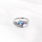 Personalized Birthstone Couples Ring