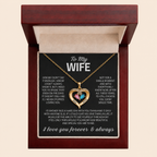 To My Wife – Birthstone Heart Necklace