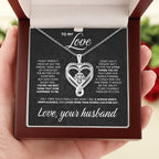 Engraved Heart Necklace for Wife with LED Box
