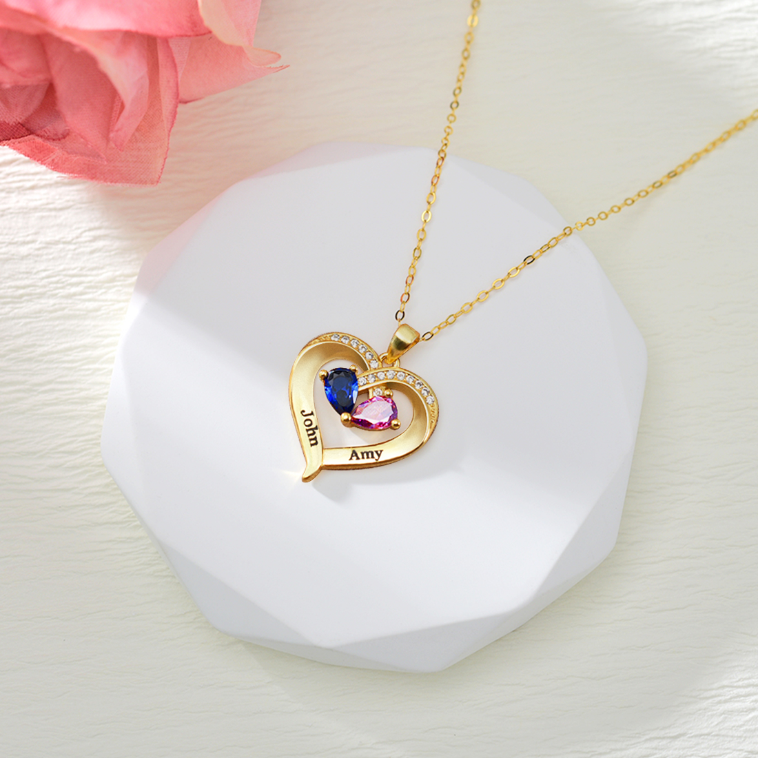 Forever Yours – Birthstone Heart Necklace