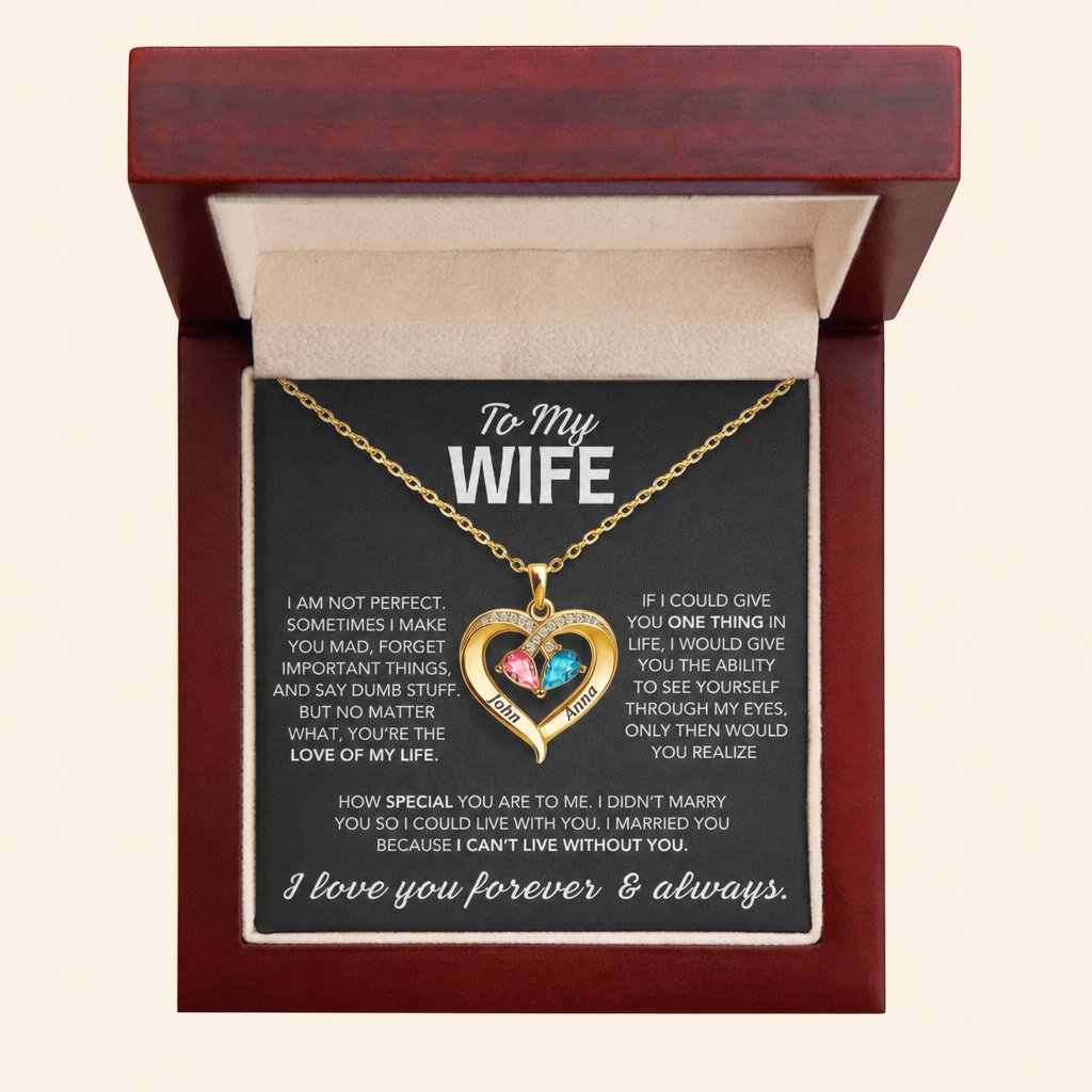 Birthstone Heart Necklace in S925 with 14K gold plating