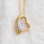 Forever & Always Eternal Rose and Heart Necklace