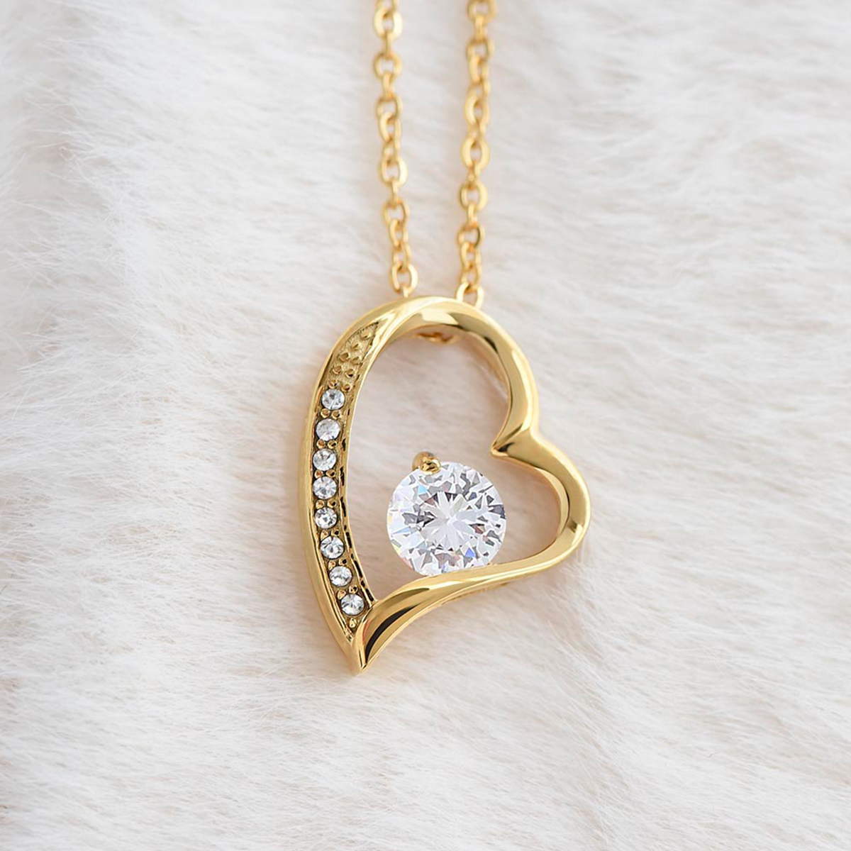 Forever & Always Eternal Rose and Heart Necklace