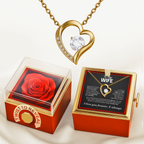 Forever & Always Eternal Rose and Heart Necklace