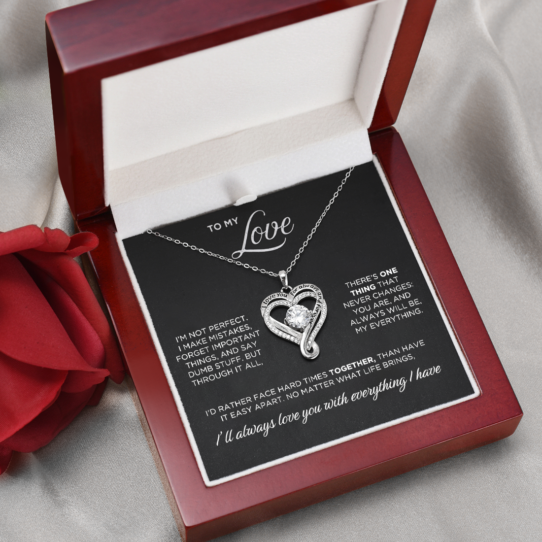 "To My Love" Infinity Heart Necklace