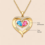 Siempre Tuya – Collar de Corazón con Piedra de Nacimiento