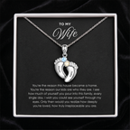 "Our Little Footprints" - Custom Name Baby Feet Necklace