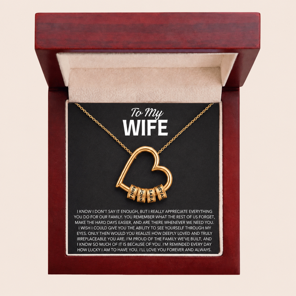 "The Heart of Our Family" - Customized Heart Necklace