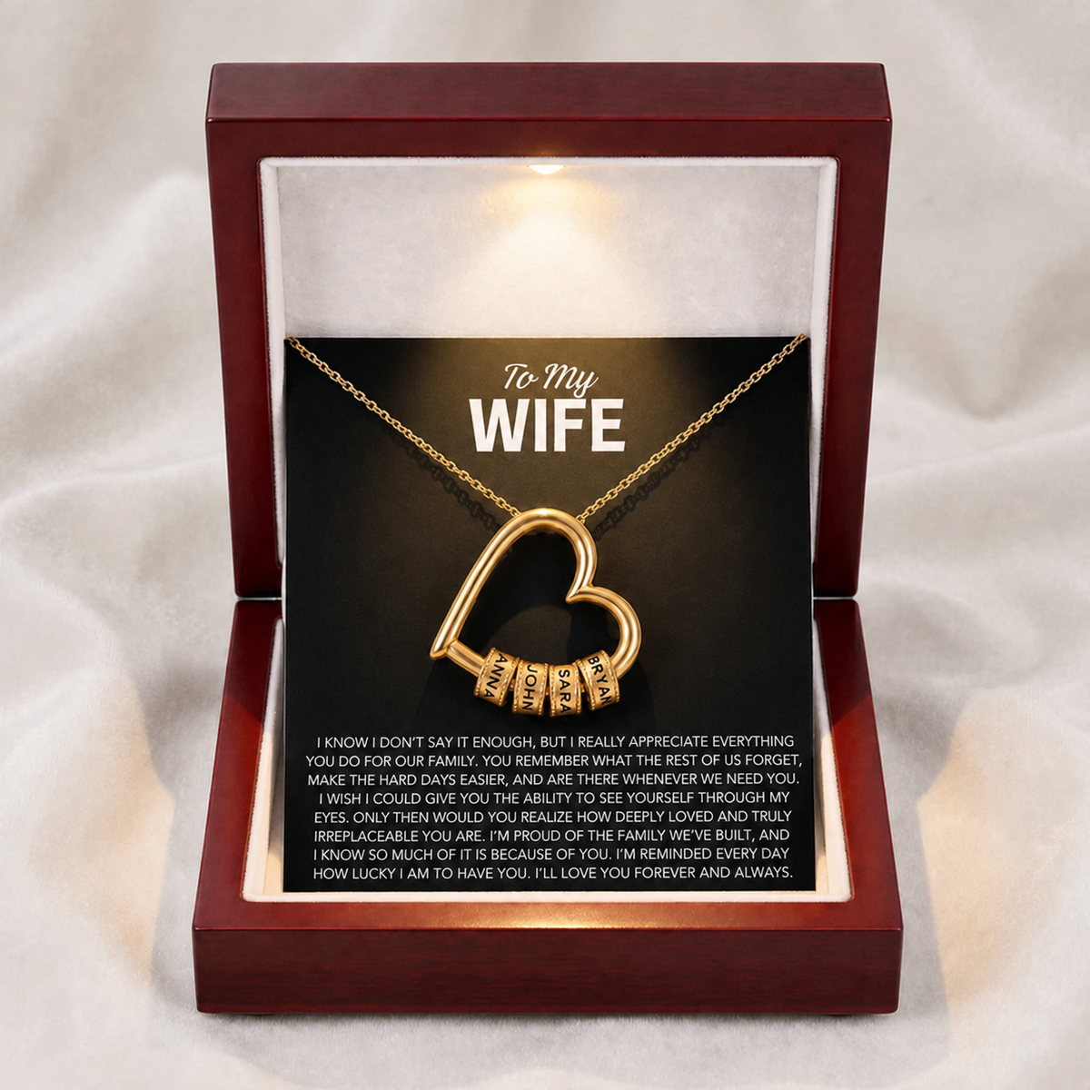 "The Heart of Our Family" - Customized Heart Necklace