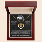 To My Wife – Birthstone Heart Necklace