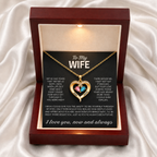 To My Wife – Birthstone Heart Necklace