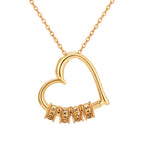 "Heart of Our Family" Necklace with Names Engraving & Forever Rose Box