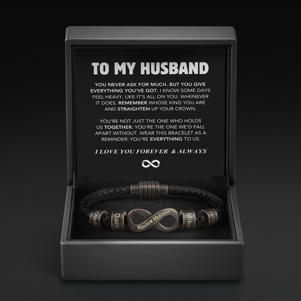 Infinity Name Bracelet - For the Man Who Holds Us Together
