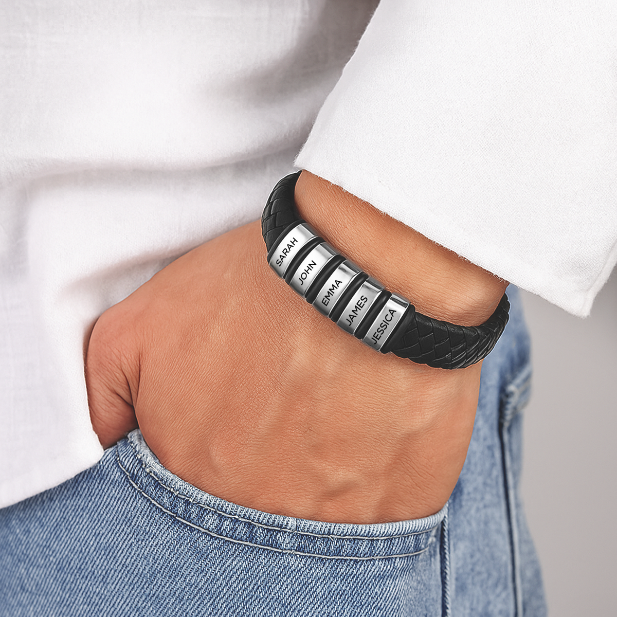 Family Forever - Personalized Leather Bracelet