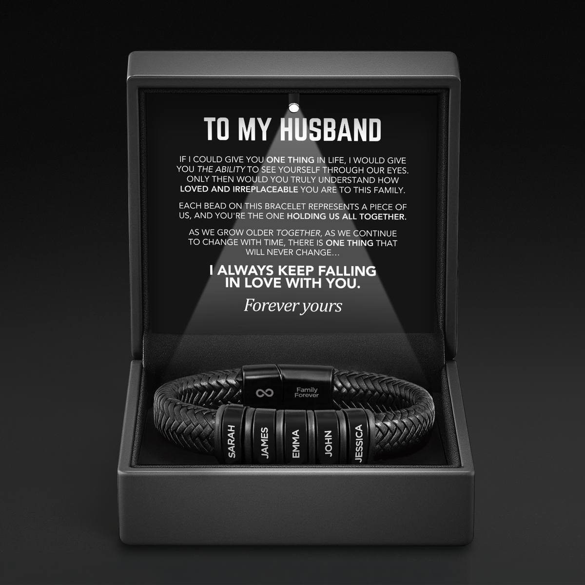 Family Forever - Personalized Leather Bracelet
