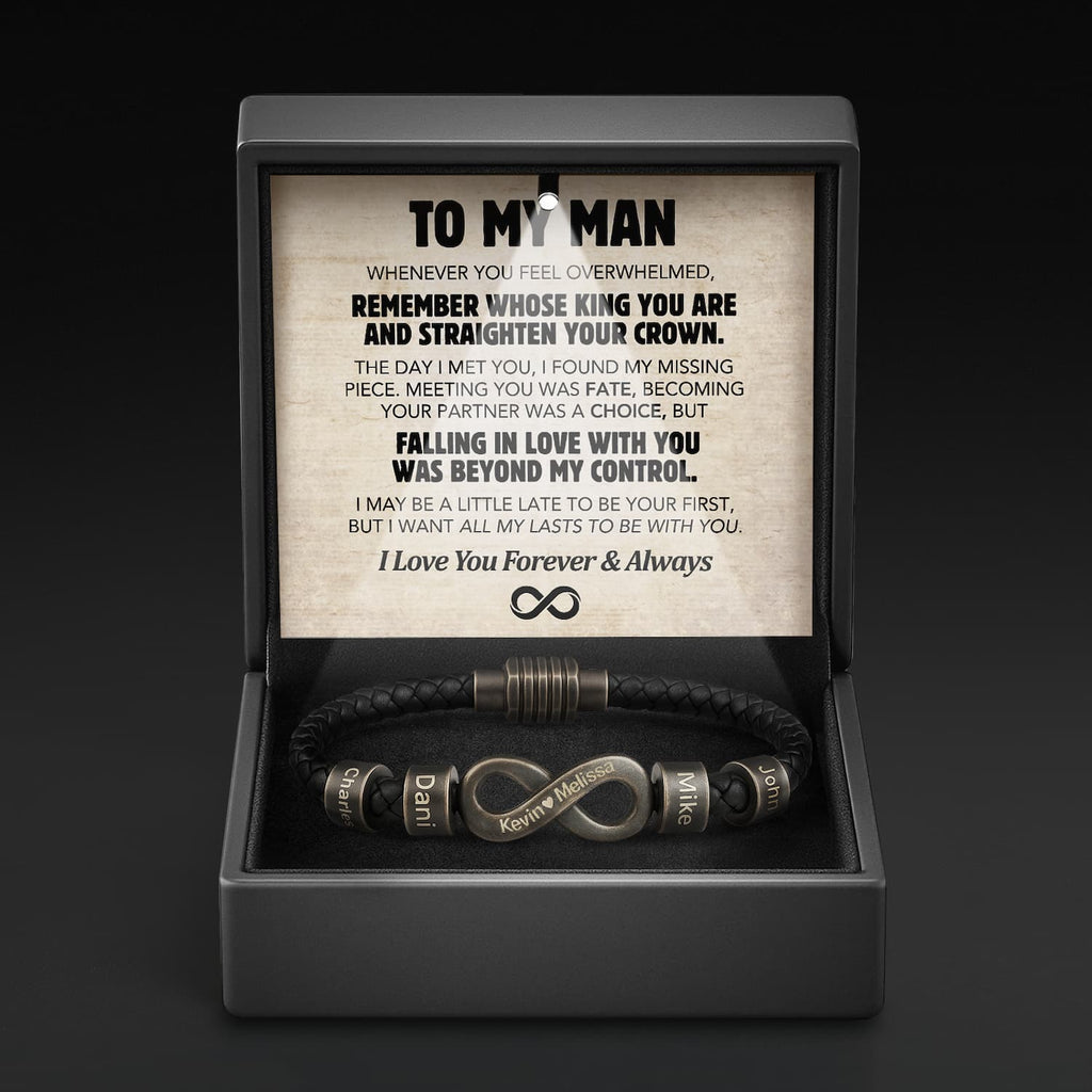 Infinity Name Bracelet - For the Man Who Holds Us Together
