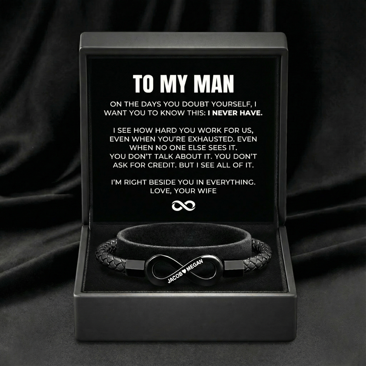 "To My Man" - Infinity Personalized Bracelet