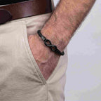 "To My Husband" - Infinity Personalized Bracelet & Engraved Walnut Box