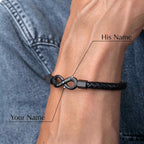 "To My Husband" - Infinity Personalized Bracelet & Engraved Walnut Box