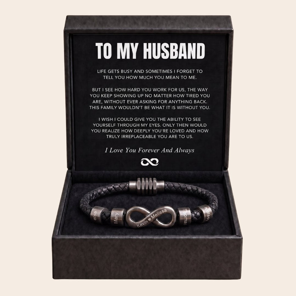 Infinity Name Bracelet - For the Man Who Holds Us Together