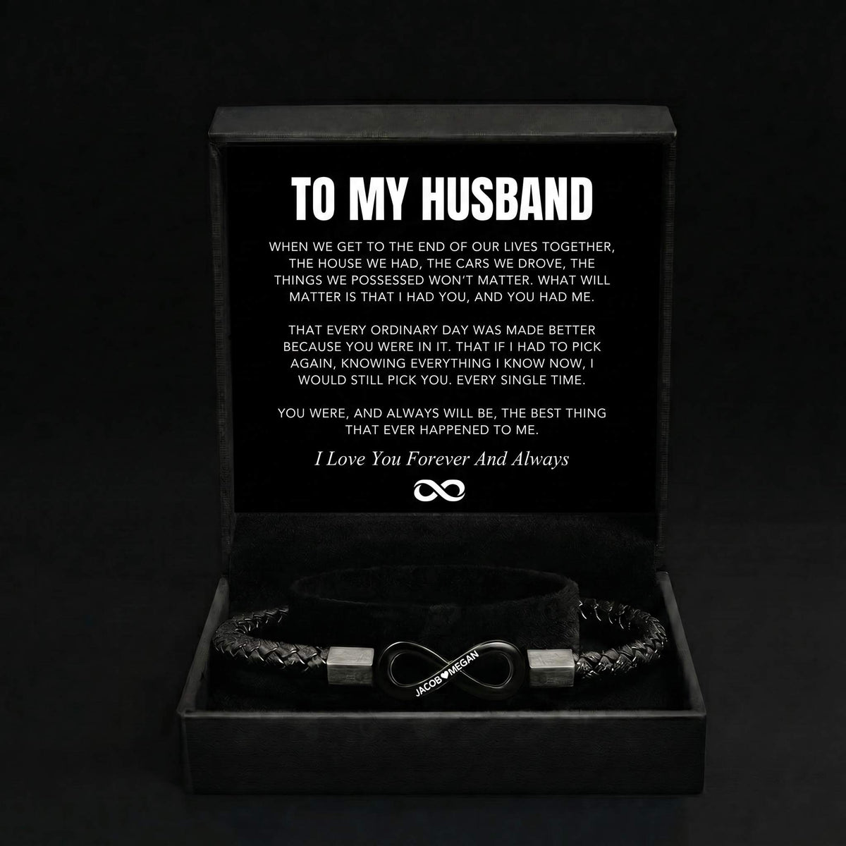 "To My Husband" - Infinity Personalized Bracelet