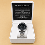 To My Husband - Engraved Stainless Steel Watch