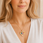 Forever Yours - Birthstone Heart Necklace & Engraved Walnut Box