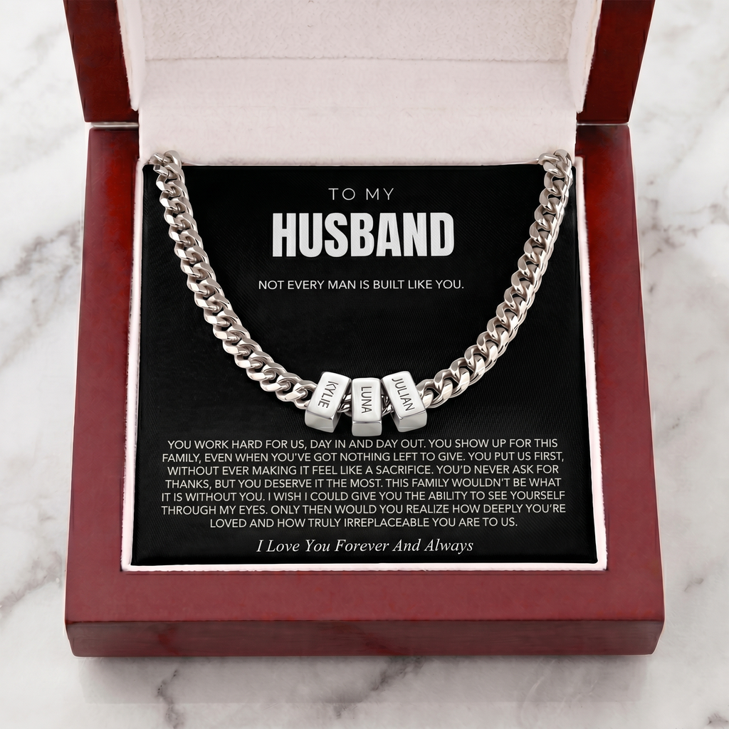 Family Name Necklace - For the Man Who Holds Us Together