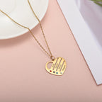 "Heart of the Family" – Custom Birthstone & Name Necklace in LED Mahogany Box