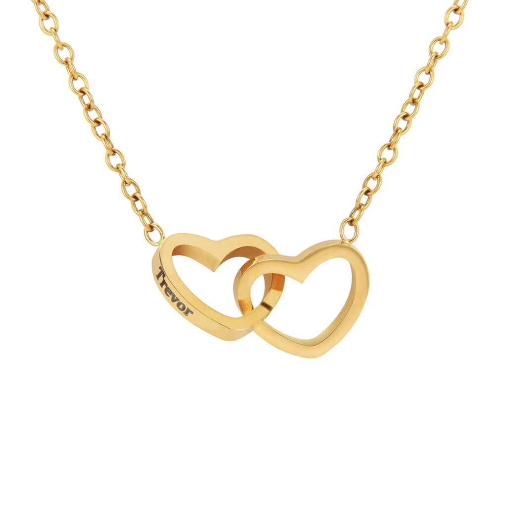 "Two Hearts, One Love" Engraved Necklace in a Luxury Gift Box