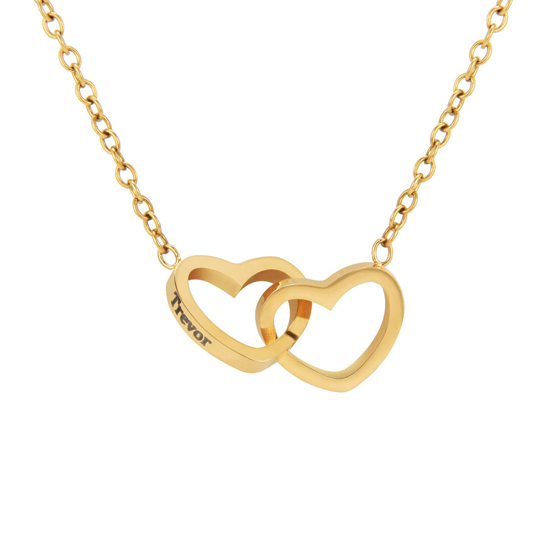 "Two Hearts, One Love" Engraved Necklace in a Luxury LED Box