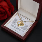 Personalized Heart Necklace with Dual Engravings & Birthstone