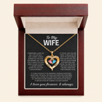 To My Wife – Birthstone Heart Necklace