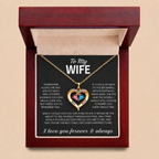 To My Wife – Birthstone Heart Necklace
