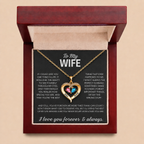To My Wife – Birthstone Heart Necklace