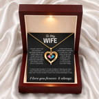 To My Wife – Birthstone Heart Necklace