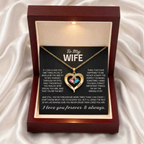 To My Wife – Birthstone Heart Necklace