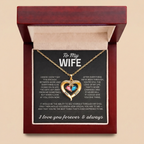 To My Wife – Birthstone Heart Necklace