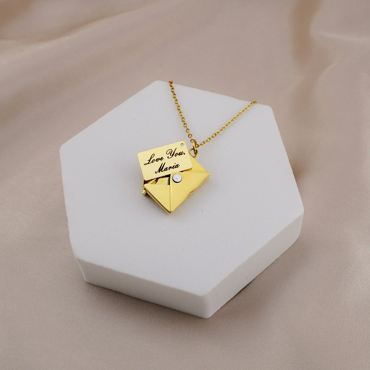 "Secret Love Note" Engraved Necklace in Luxury LED Box