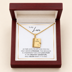 "Our Love Story" Engraved Notebook Necklace