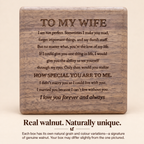 To My Wife – Halo Heart Necklace in Engraved Walnut Gift Box