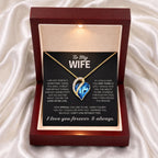 To My Wife – Birthstone Heart Crystal Necklace