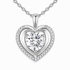 To My Wife – Heart Halo Solitaire Necklace