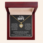 To My Wife – Heart Halo Solitaire Necklace