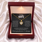 To My Wife – Heart Halo Solitaire Necklace