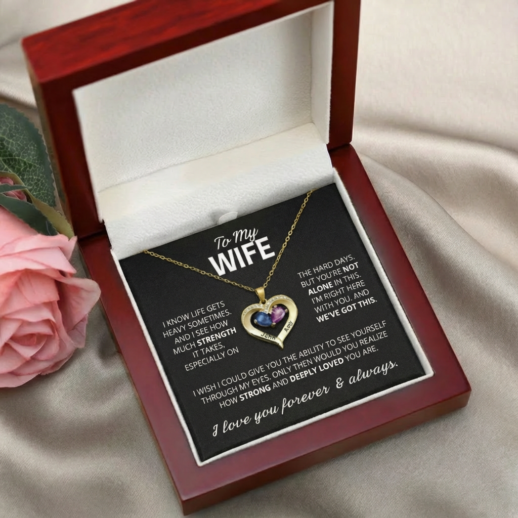Forever Yours – Birthstone Heart Necklace