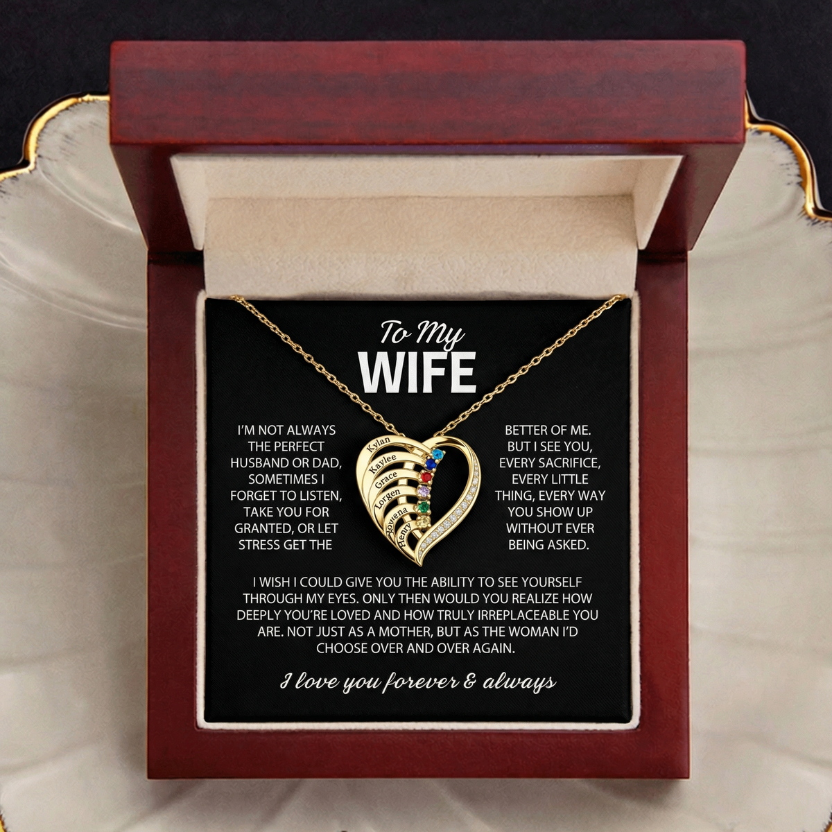 "Our Family's Heart" - Customized Heart Necklace