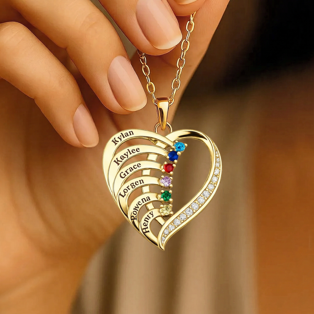 "Our Family's Heart" - Customized Heart Necklace
